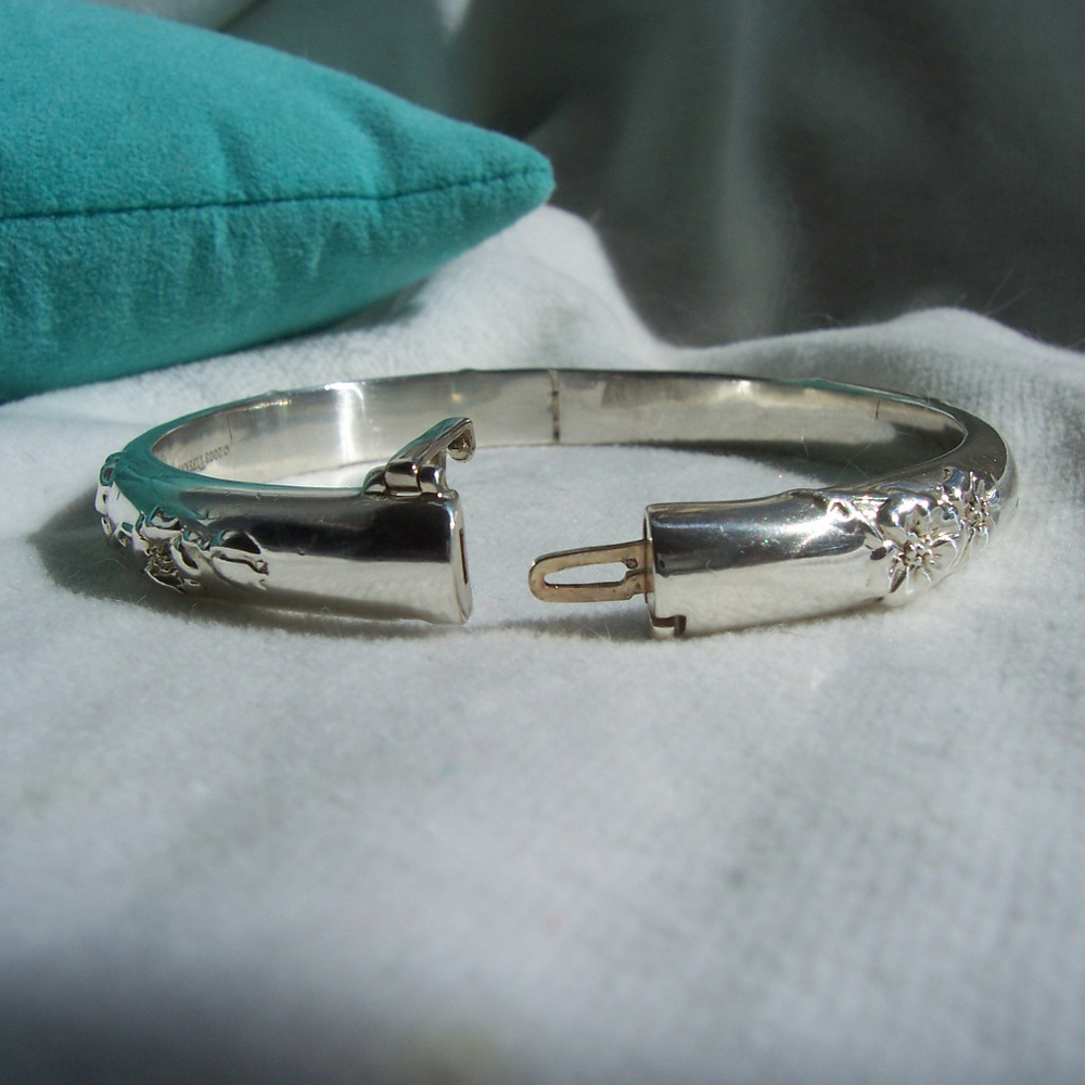 Tiffany & Co. Sterling Silver Rose Bangle Bracelet - Picture 4 of 6